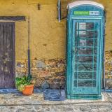 Phone booth in village