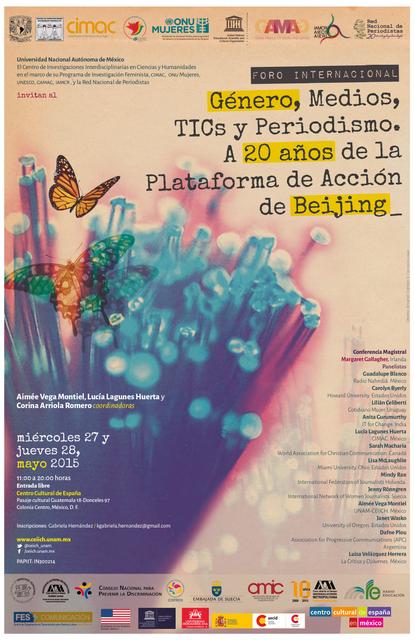 Poster for the International Forum on Gender, Media, ICTs, and Journalism Poster for the International Forum on Gender, Media, ICTs, and Journalism