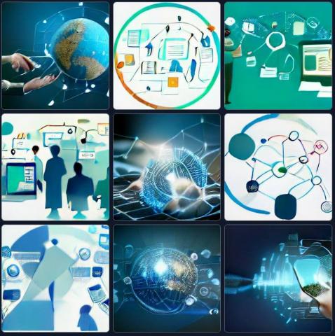 AI produced images from https://www.craiyon.com/ with input "digital governance and transcultural communication" AI produced images from https://www.craiyon.com/ with input "digital governance and transcultural communication"