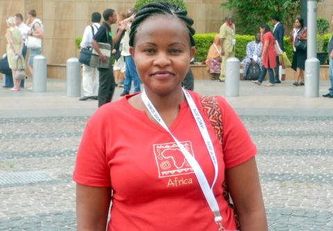 Jacinta Mwende Maweu at the Hyderabad conference