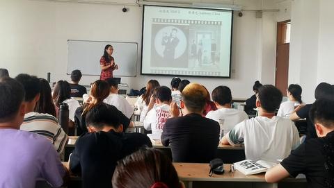 Xueyan Cheng during one of her lectures. Click on image to enlarge